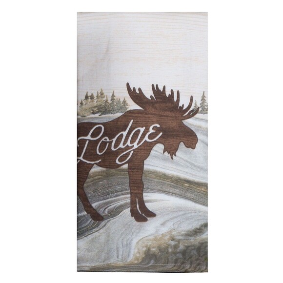 Tranquility Lodge Moose Dual Purpose Terry Dish Towel - Picture 1 of 1